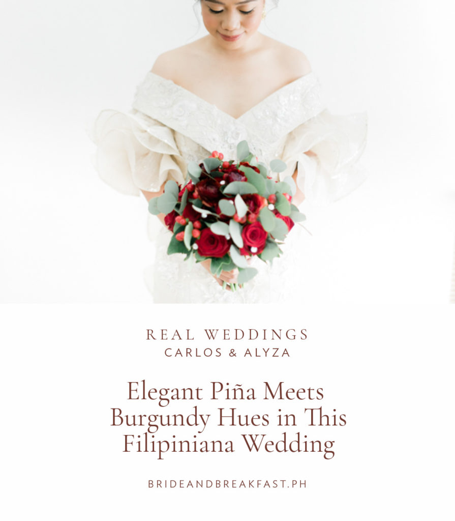 Filipinana Wedding With Pina And Burgundy Philippines Wedding Blog