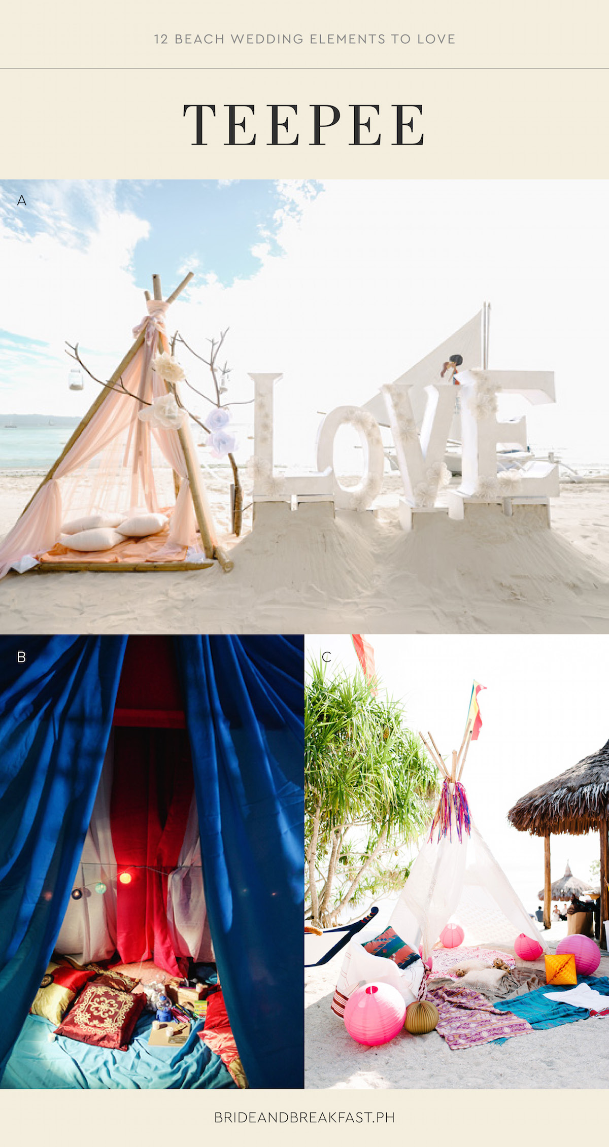 12 Beach Wedding Elements to Love Teepee
