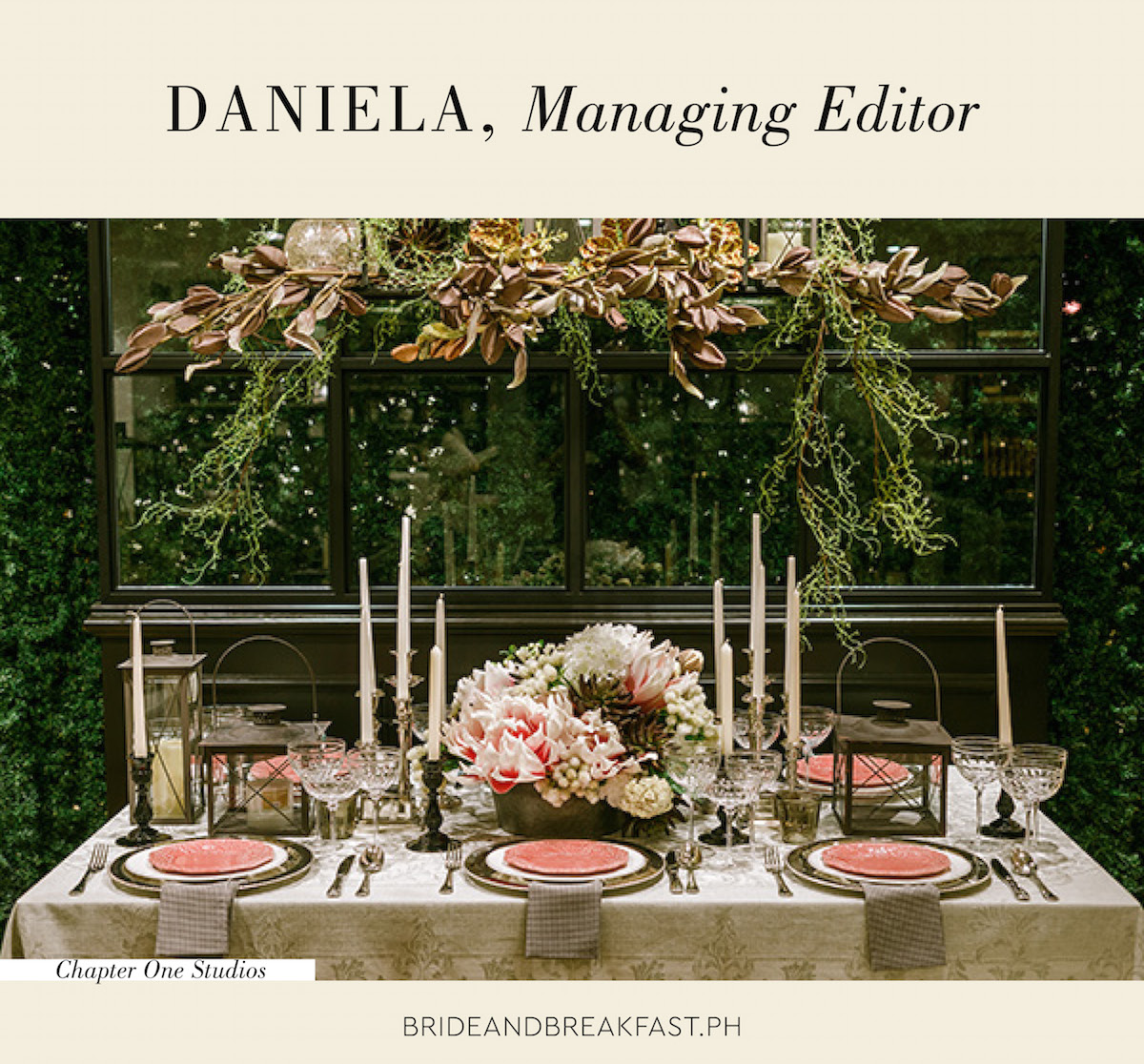 Daniela, Managing Editor Photo: Chapter One Studios