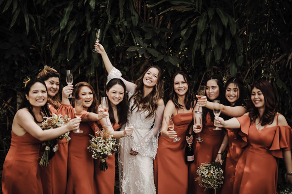 rust orange bridesmaid dresses