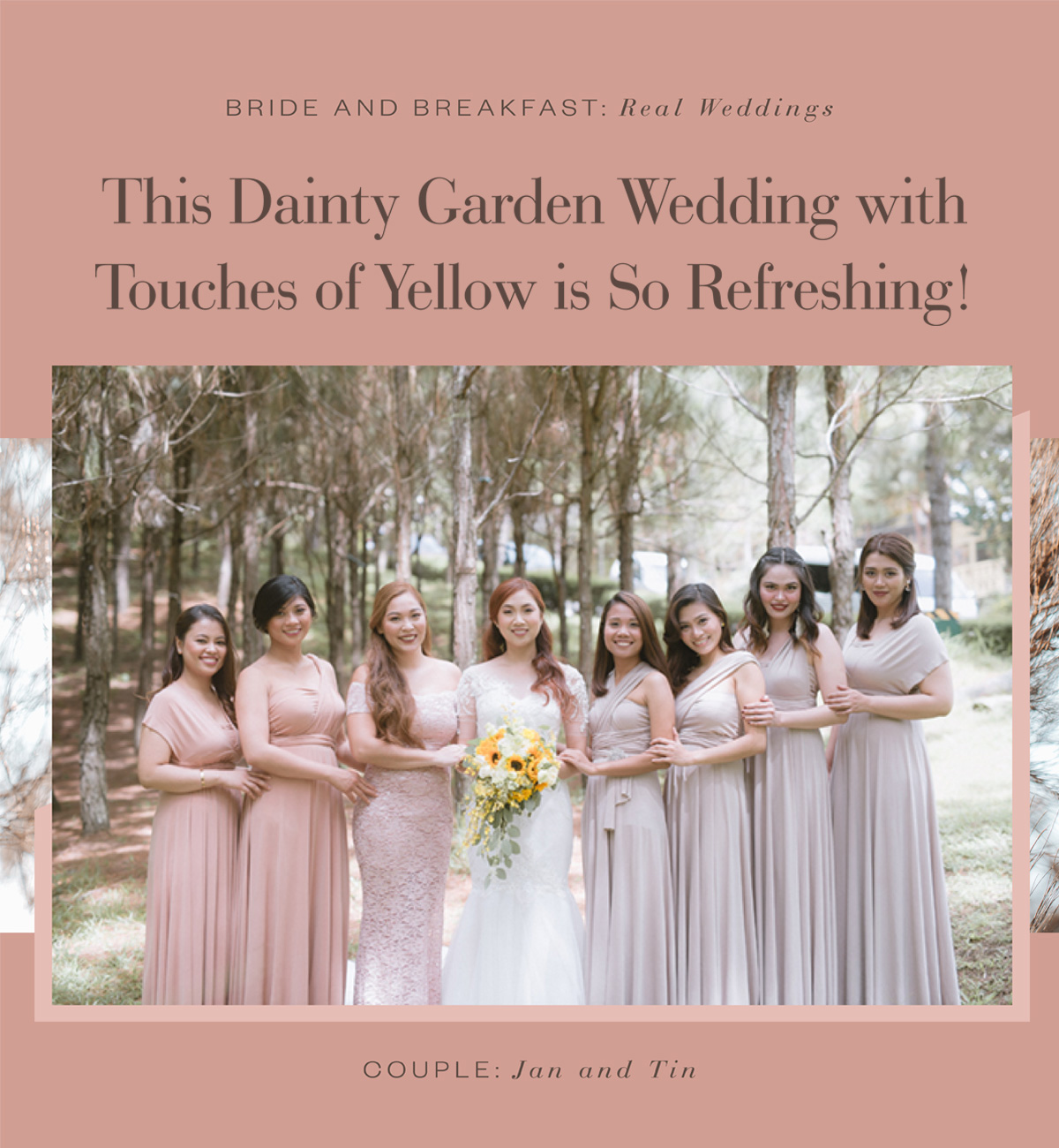 This dainty garden wedding with touches of yellow is so refreshing