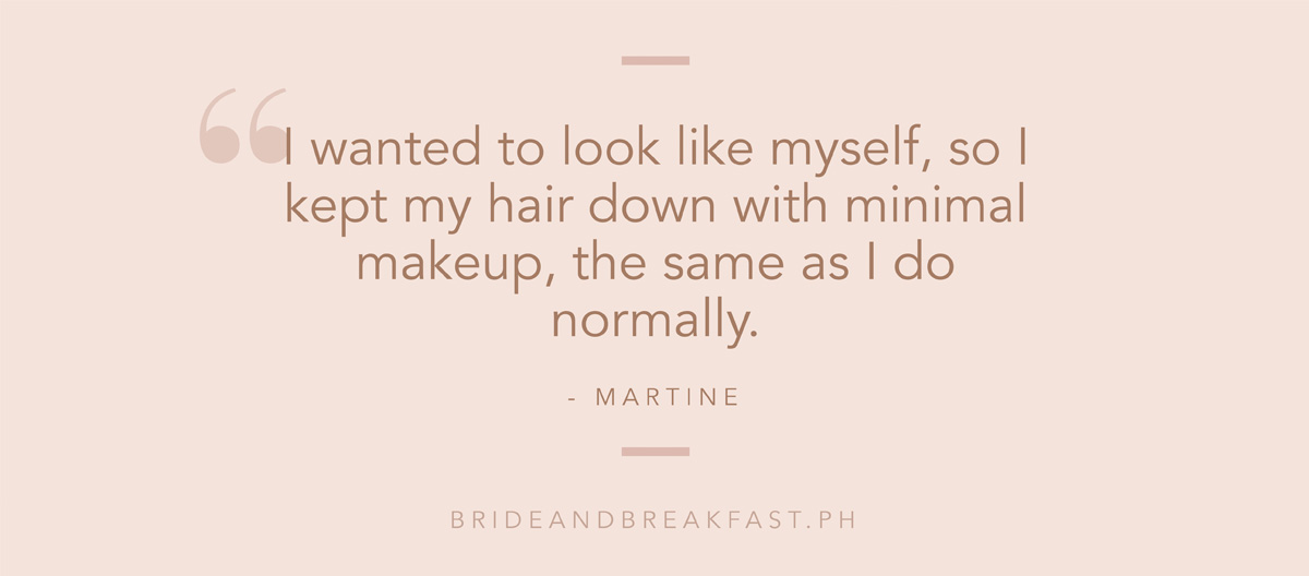 "I wanted to look like myself, so I kept my hair down with minimal makeup, the same as I do normally."