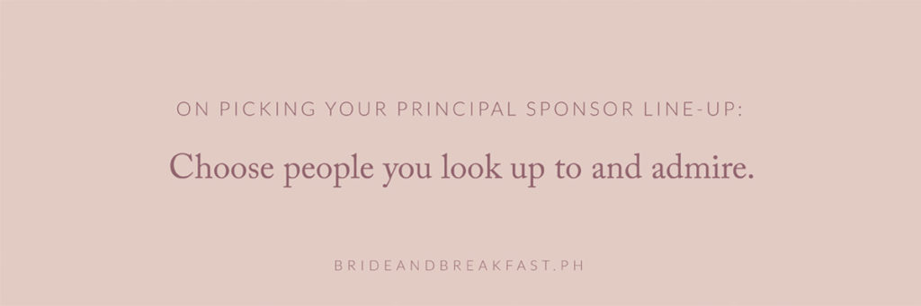 Dealing with Principal Sponsors | Philippines Wedding Blog