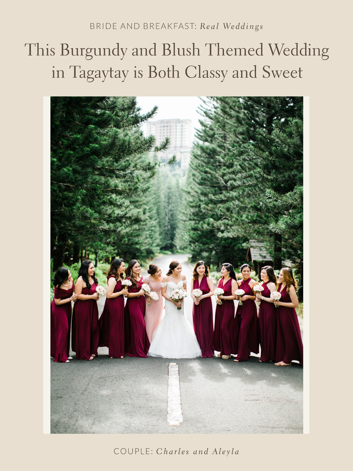 This Burgundy and Blush Themed Wedding in Tagaytay is Both Classy and Sweet