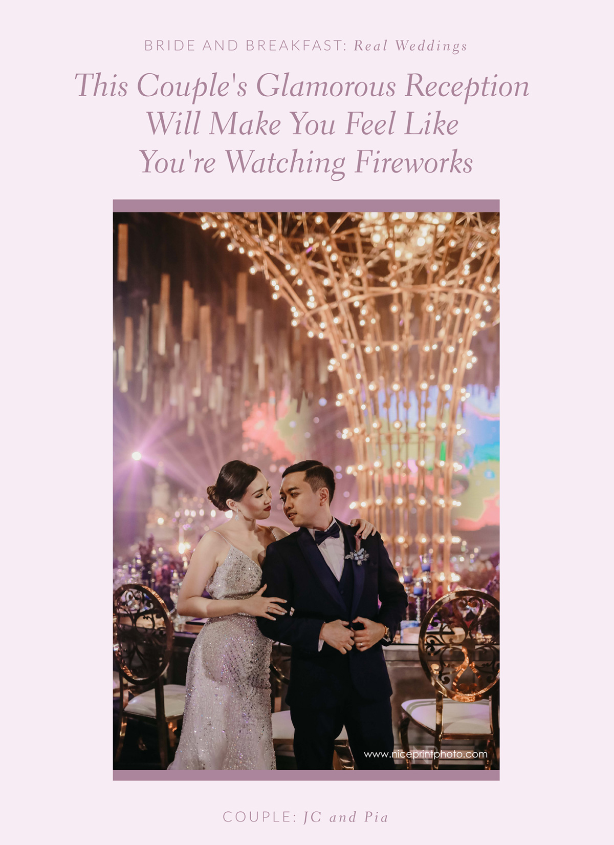 This Couple's Glamorous Reception Will Make You Feel Like You're Watching Fireworks