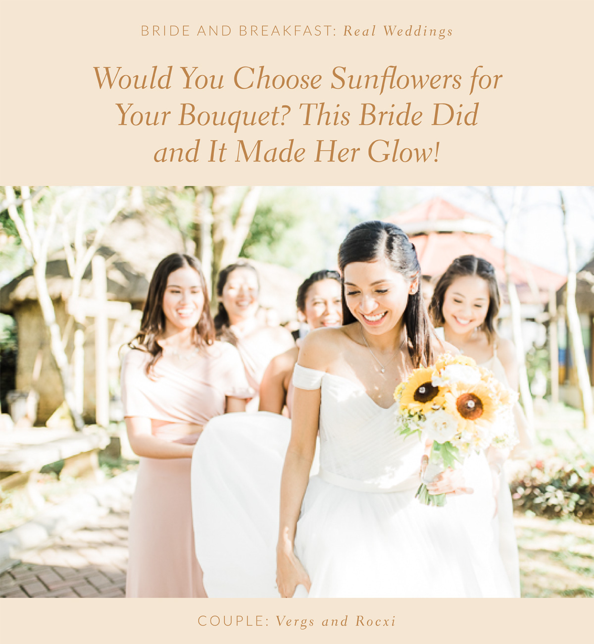 Would You Choose Sunflowers for Your Bouquet? This Bride Did and It Made Her Glow!