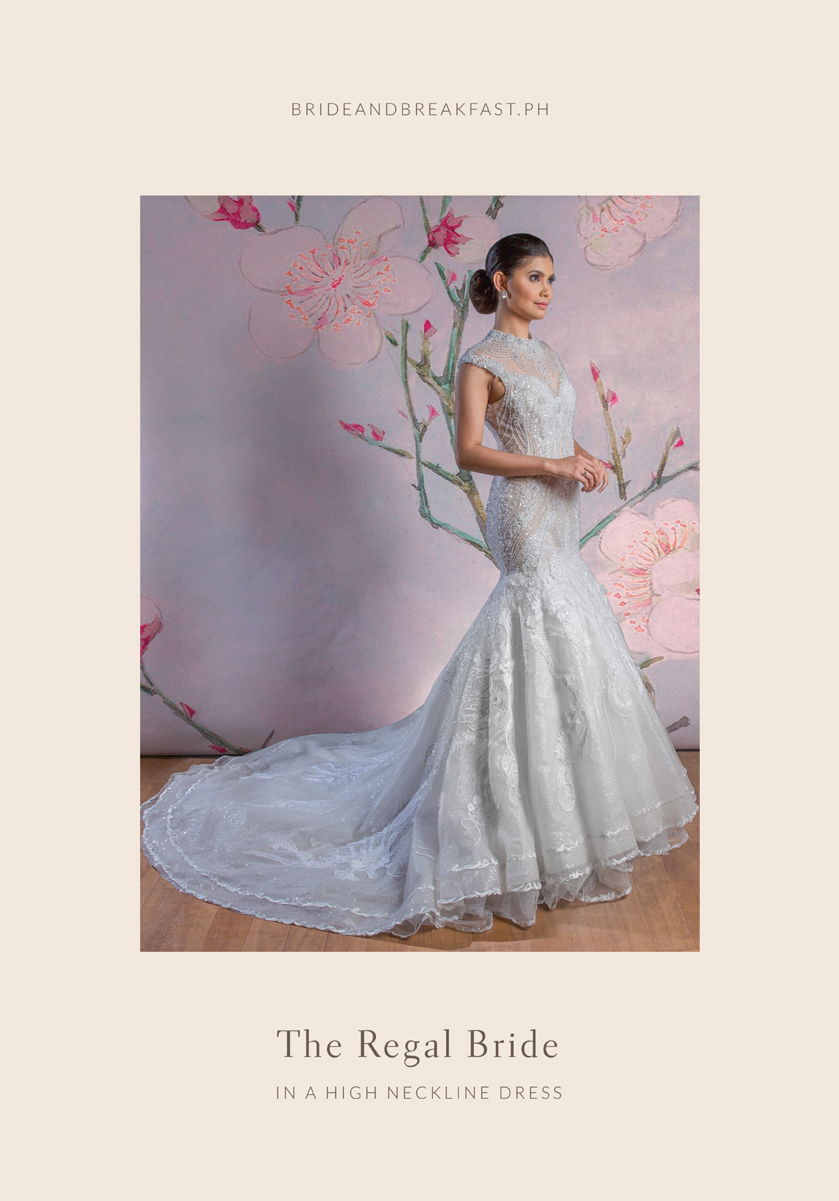 The Regal Bride in a High Neckline Dress 