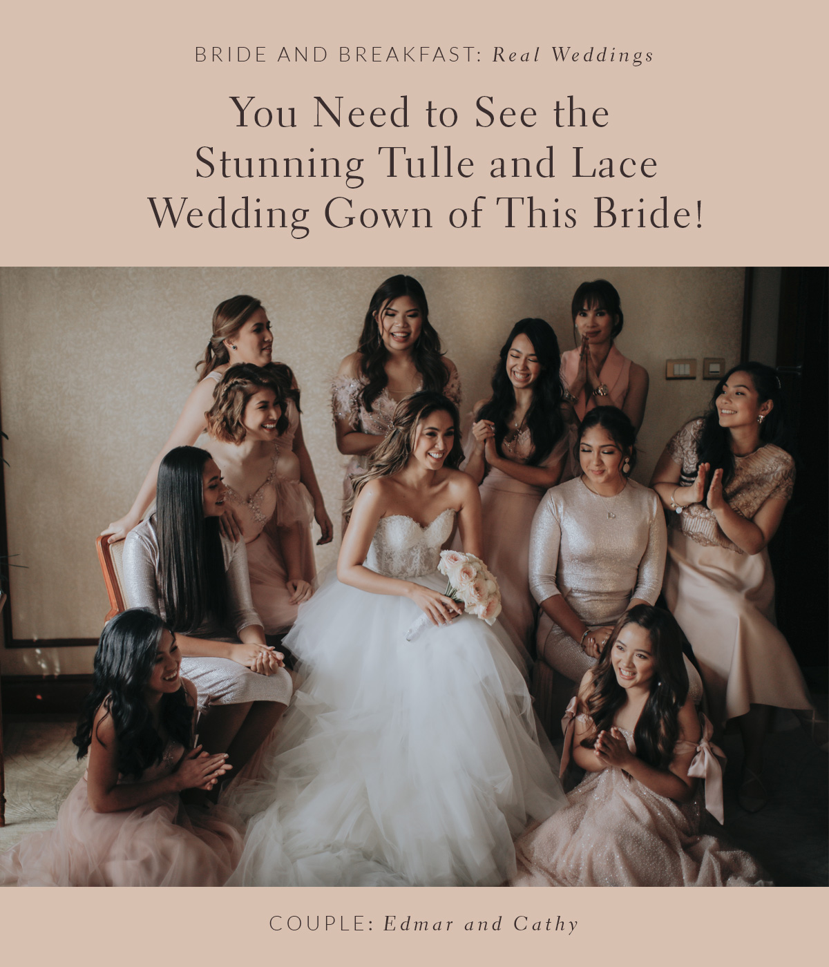 You Need to See the Stunning Tulle and Lace Wedding Gown of This Bride!