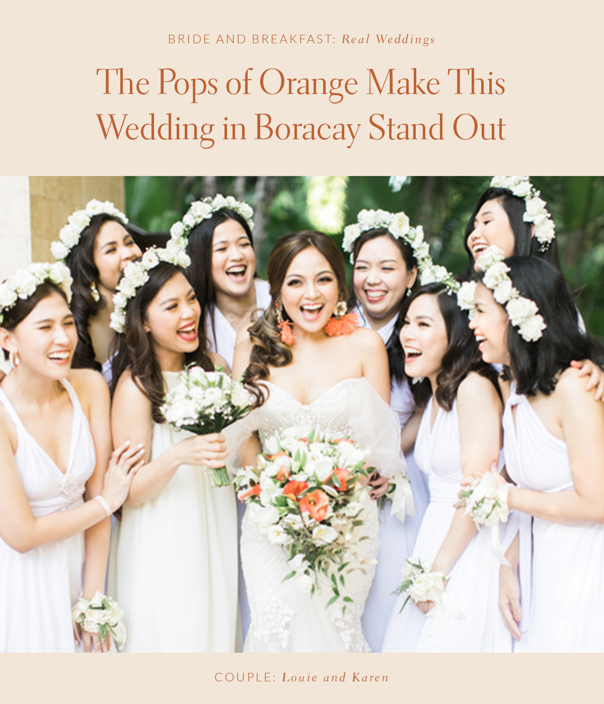 The Pops of Orange Make This Wedding in Boracay Stand Out