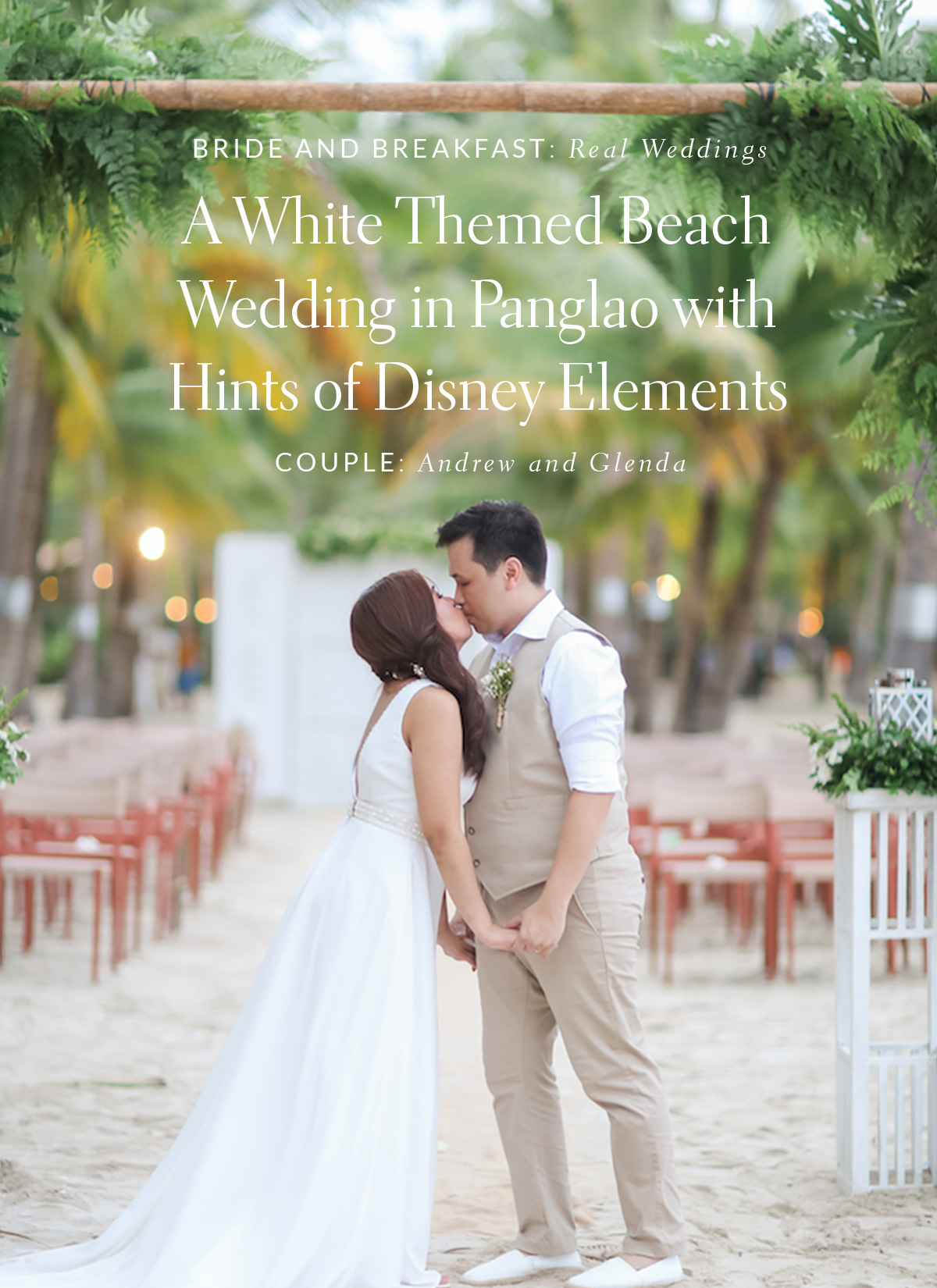 A White Themed Beach Wedding in Panglao with Hints of Disney Elements