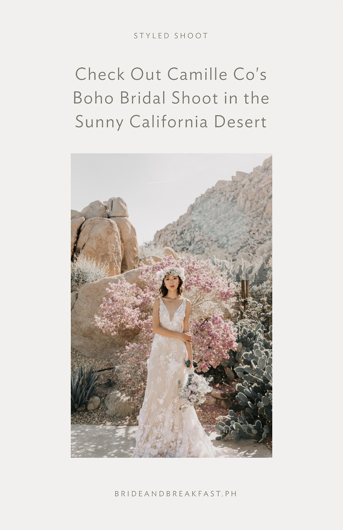 Checkout Camille Co's Boho Bridal Shoot in the Sunny California Desert