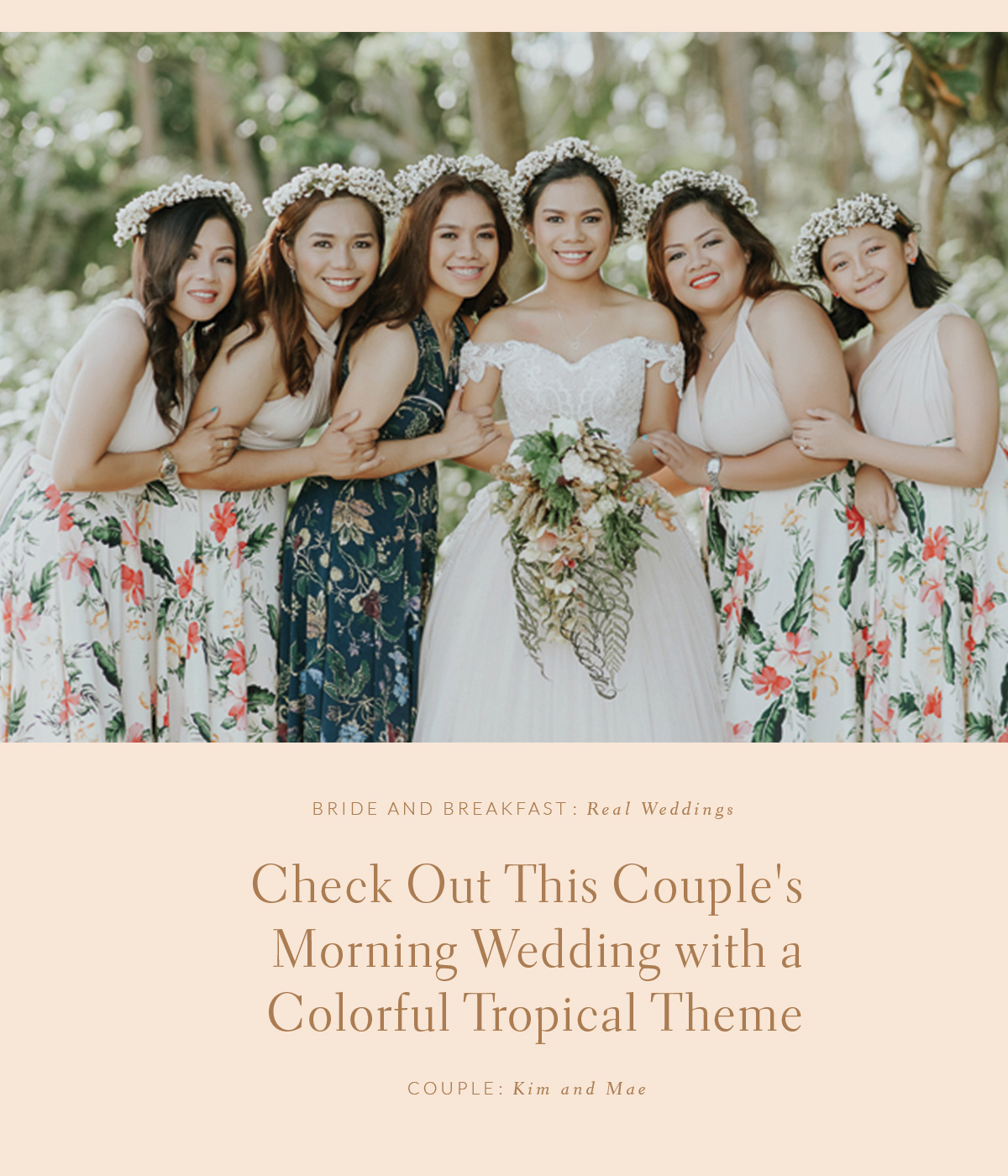 Check Out This Couple's Morning Wedding with a Colorful Tropical Theme