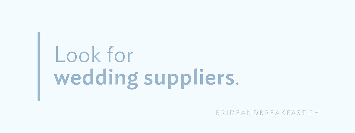 Look for wedding suppliers.