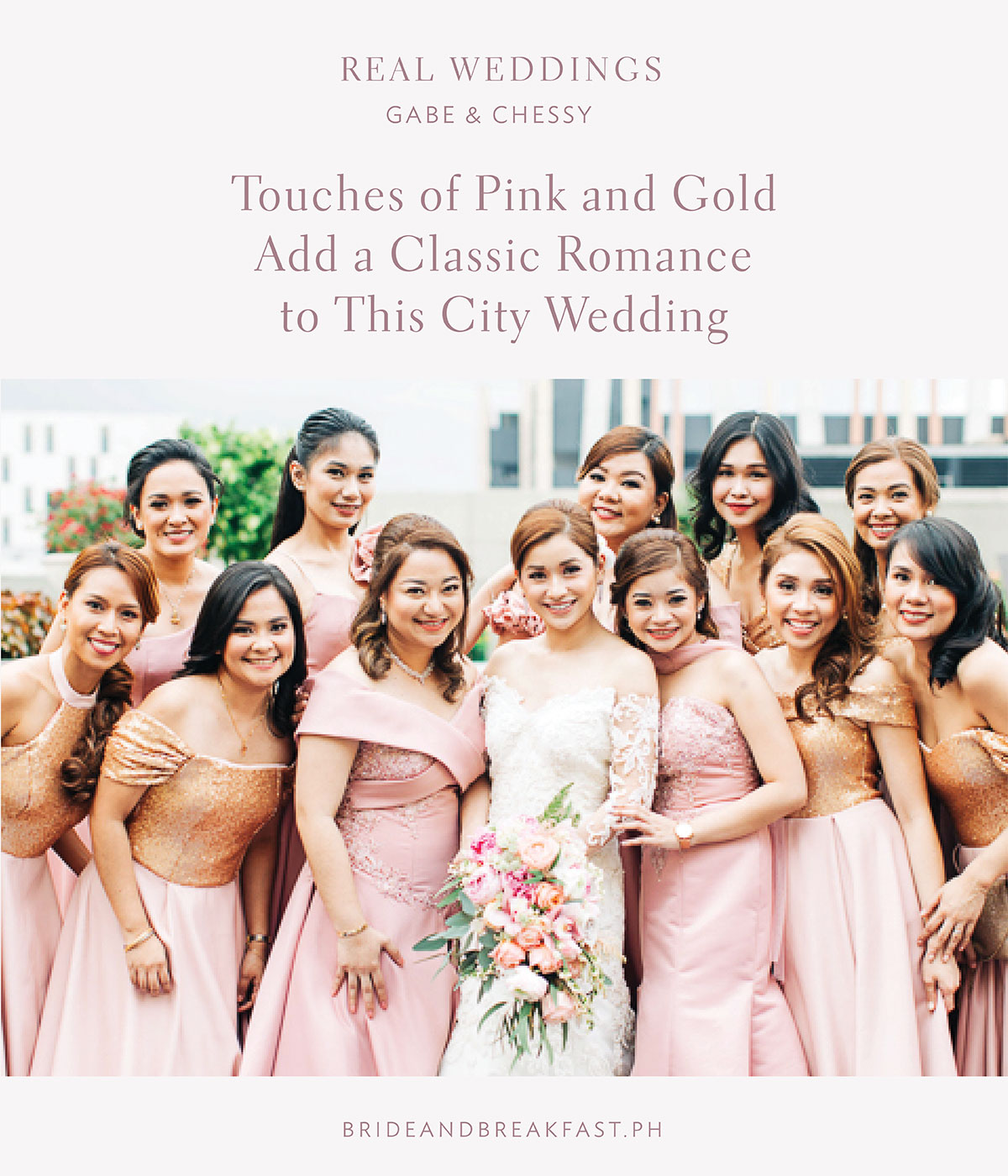 Touches of Pink and Gold Add a Classic Romance to This City Wedding
