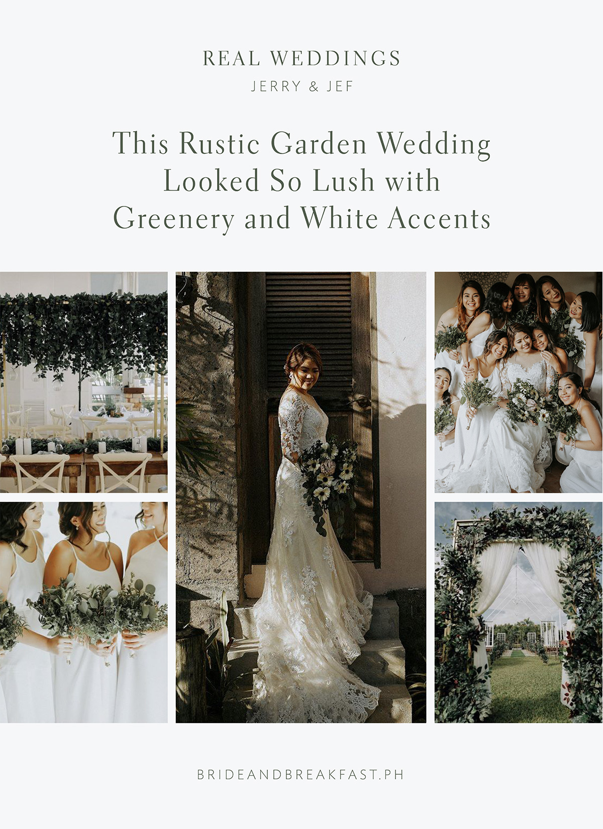 This Rustic Garden Wedding Looked So Lush with Greenery and White Accents
