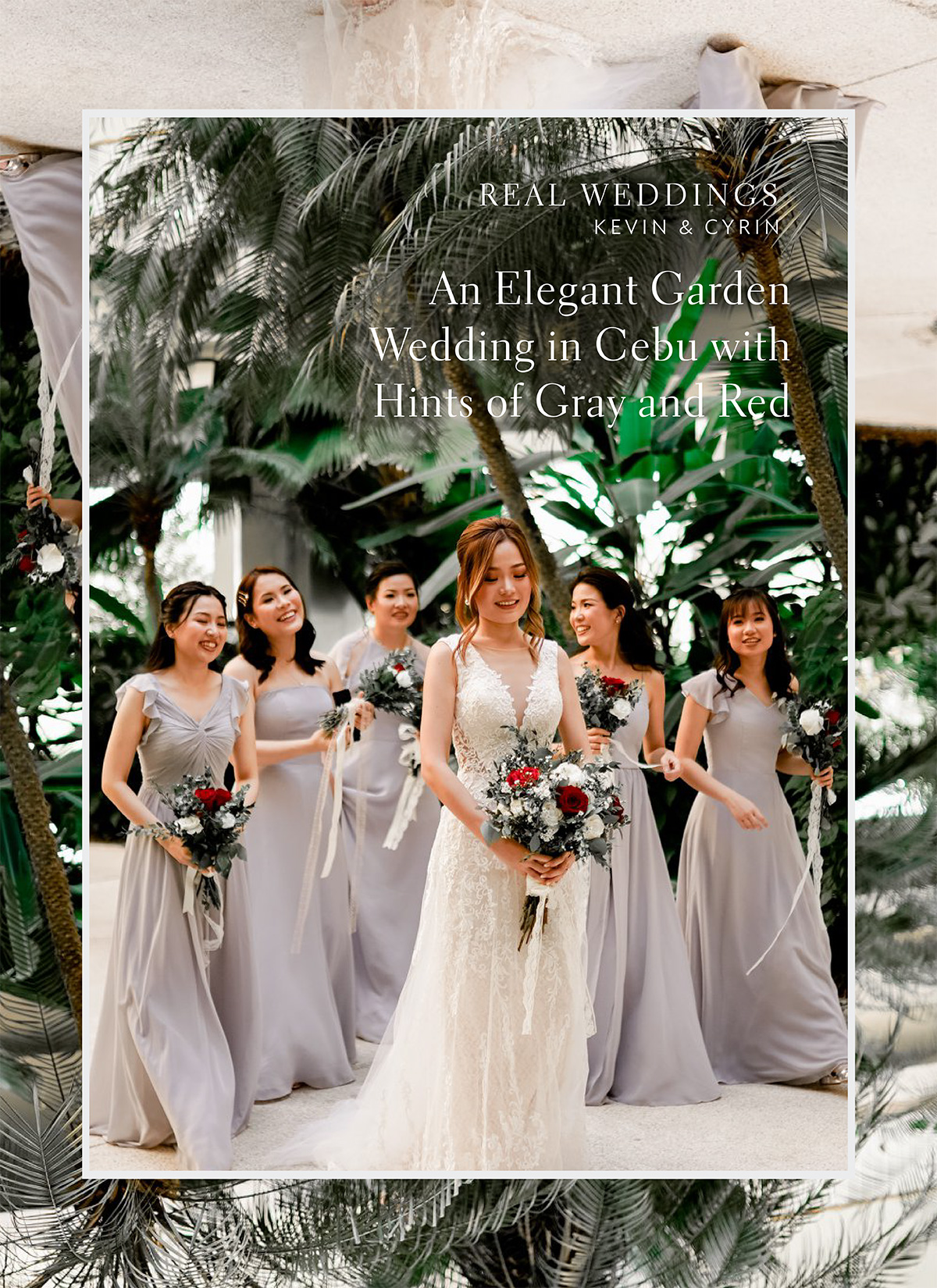 An Elegant Garden Wedding in Cebu with Hints of Gray and Red