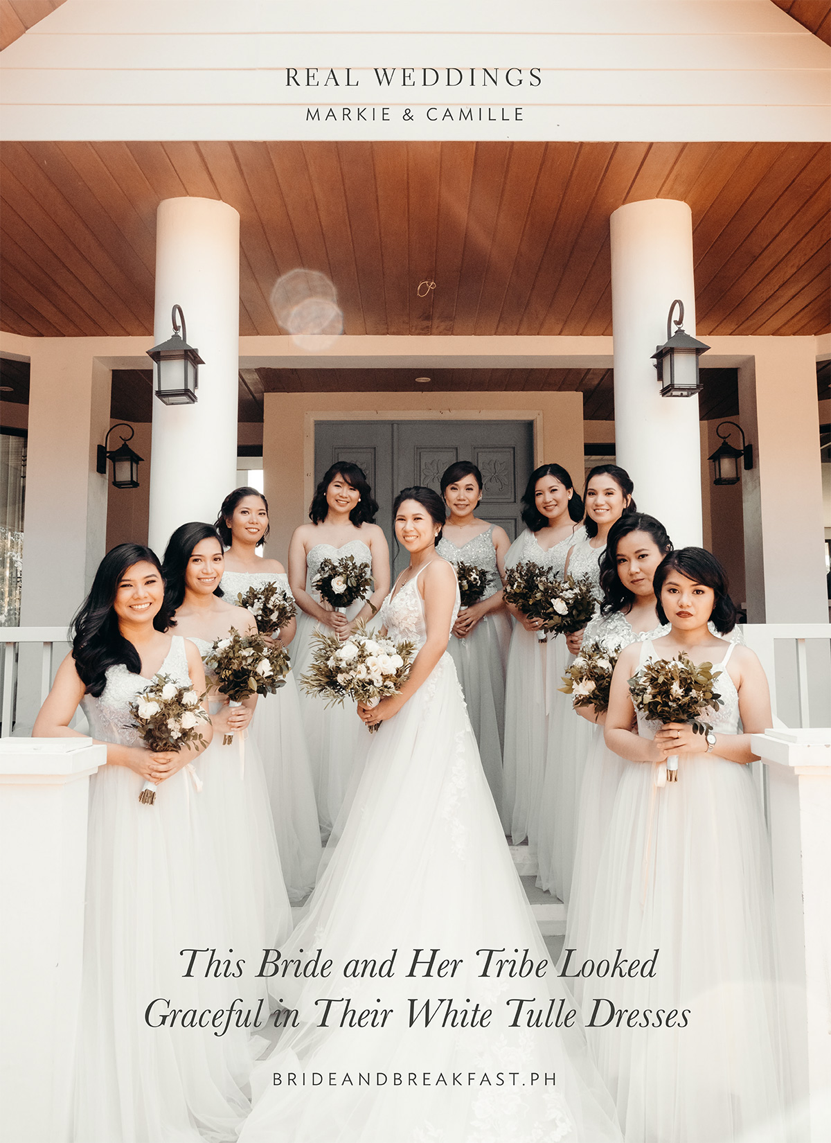 This Bride and Her Tribe Looked Graceful in Their White Tulle Dresses