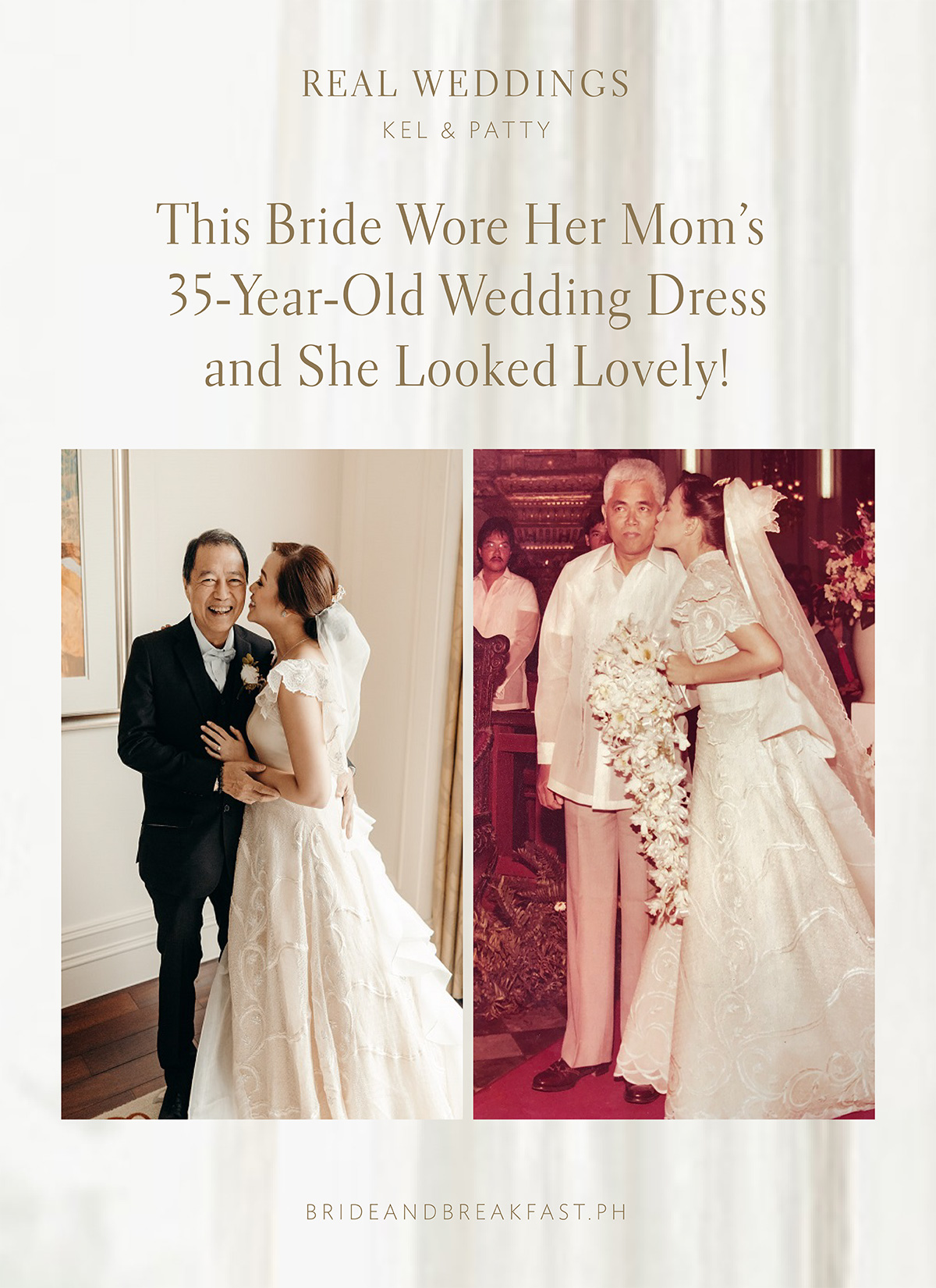 This Bride Wore Her Mom’s 35-Year-Old Wedding Dress and She Looked Lovely!