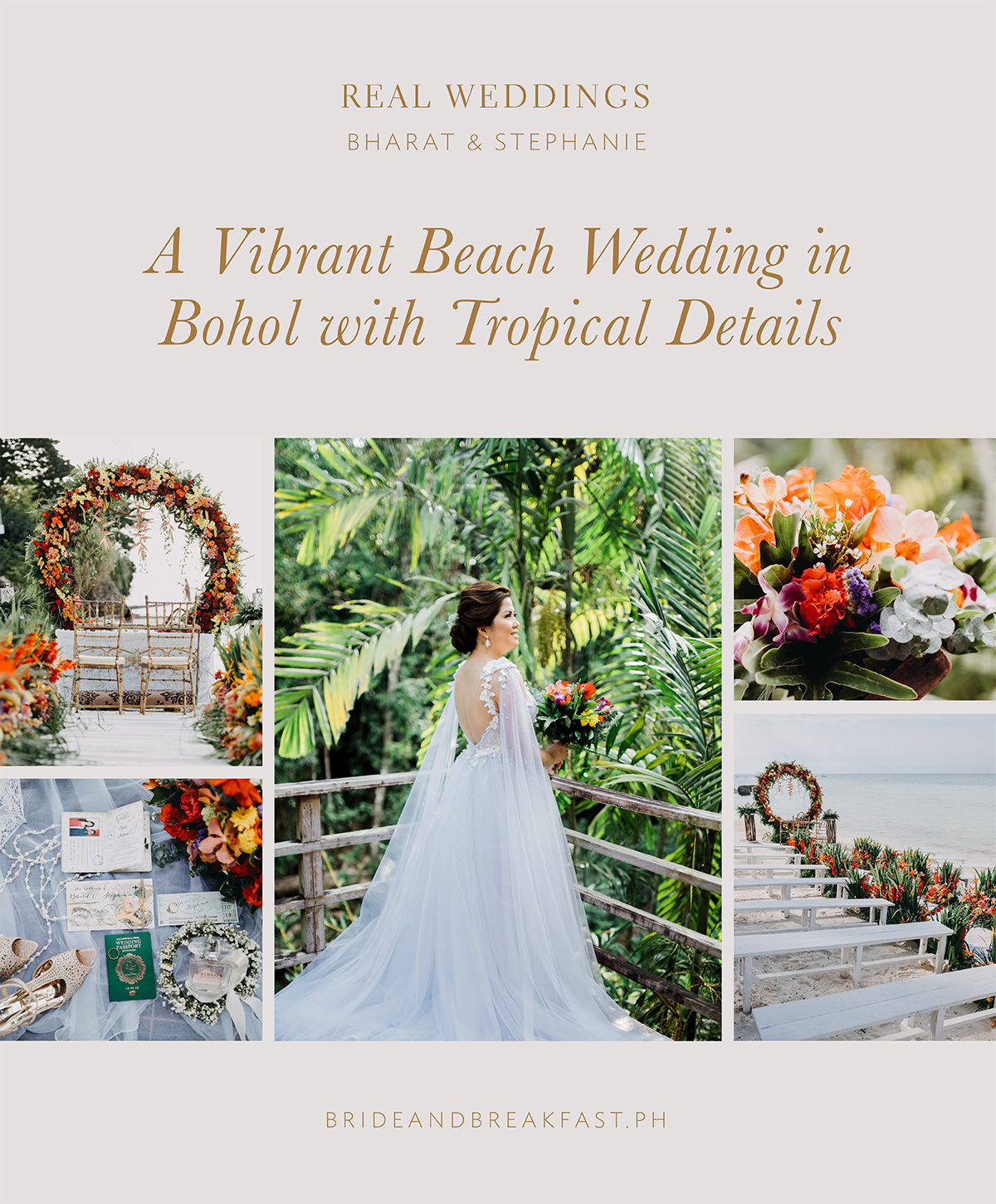 A Vibrant Beach Wedding in Bohol with Tropical Details