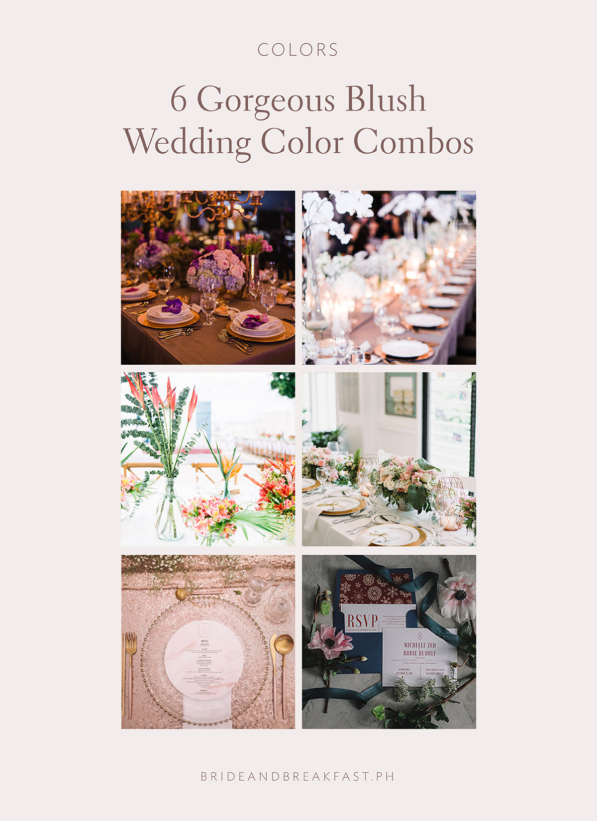 6 Gorgeous Blush Wedding Color Combos