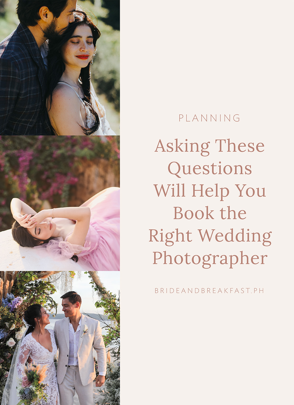 Asking these questions will help you book the right wedding photographer