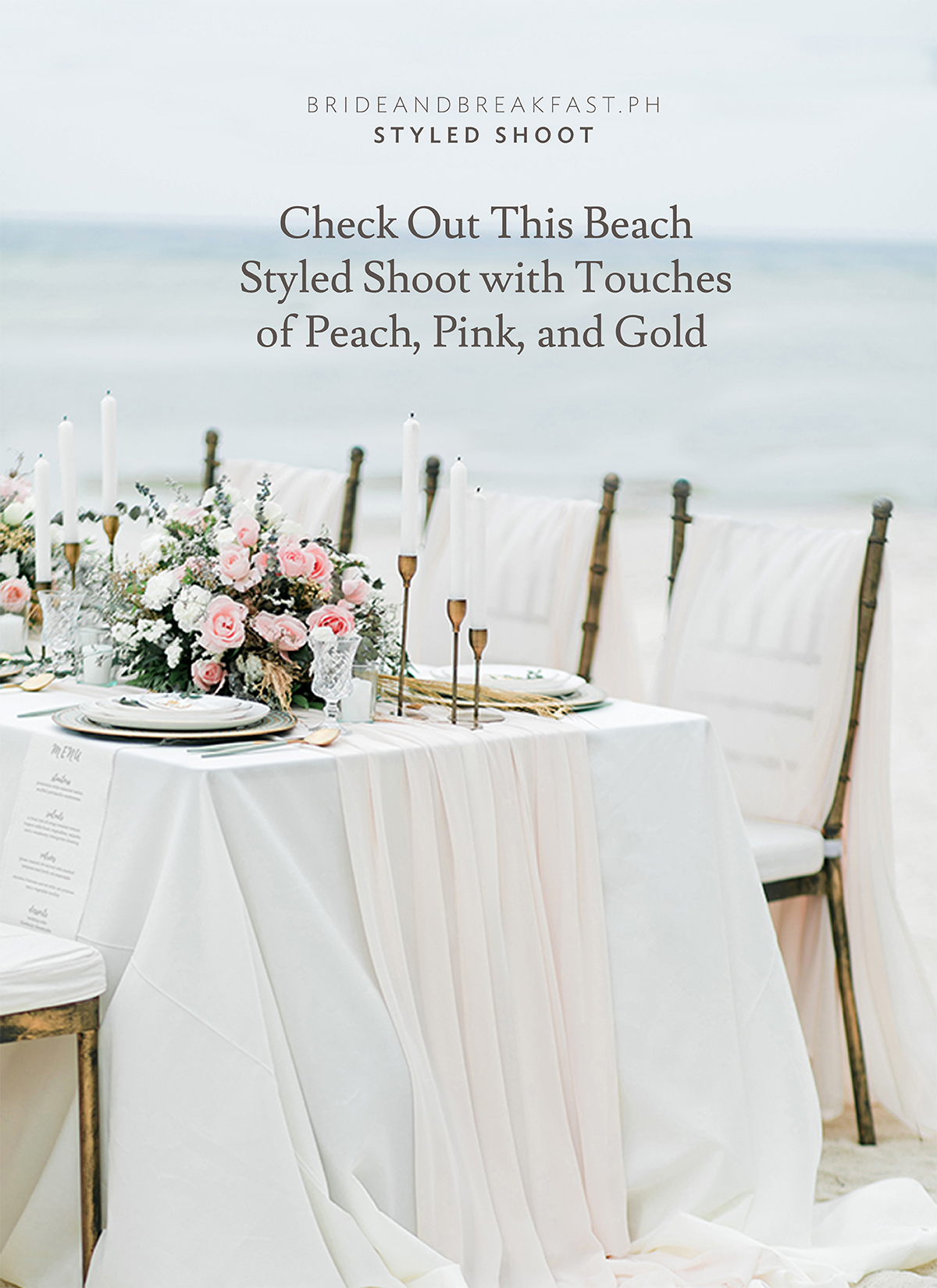 Check Out This Beach Styled Shoot with Touches of Peach, Pink, and Gold