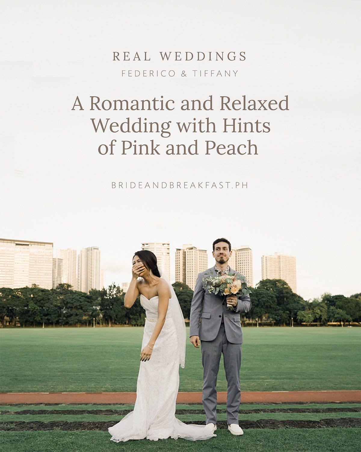 A Romantic and Relaxed Wedding with Hints of Pink and Peach