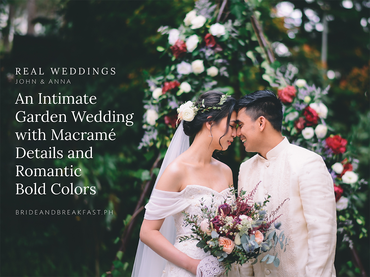 An Intimate Garden Wedding with Macramé Details and Romantic Bold Colors