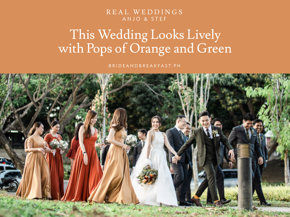 This Wedding Looks Lively with Pops of Orange and Green