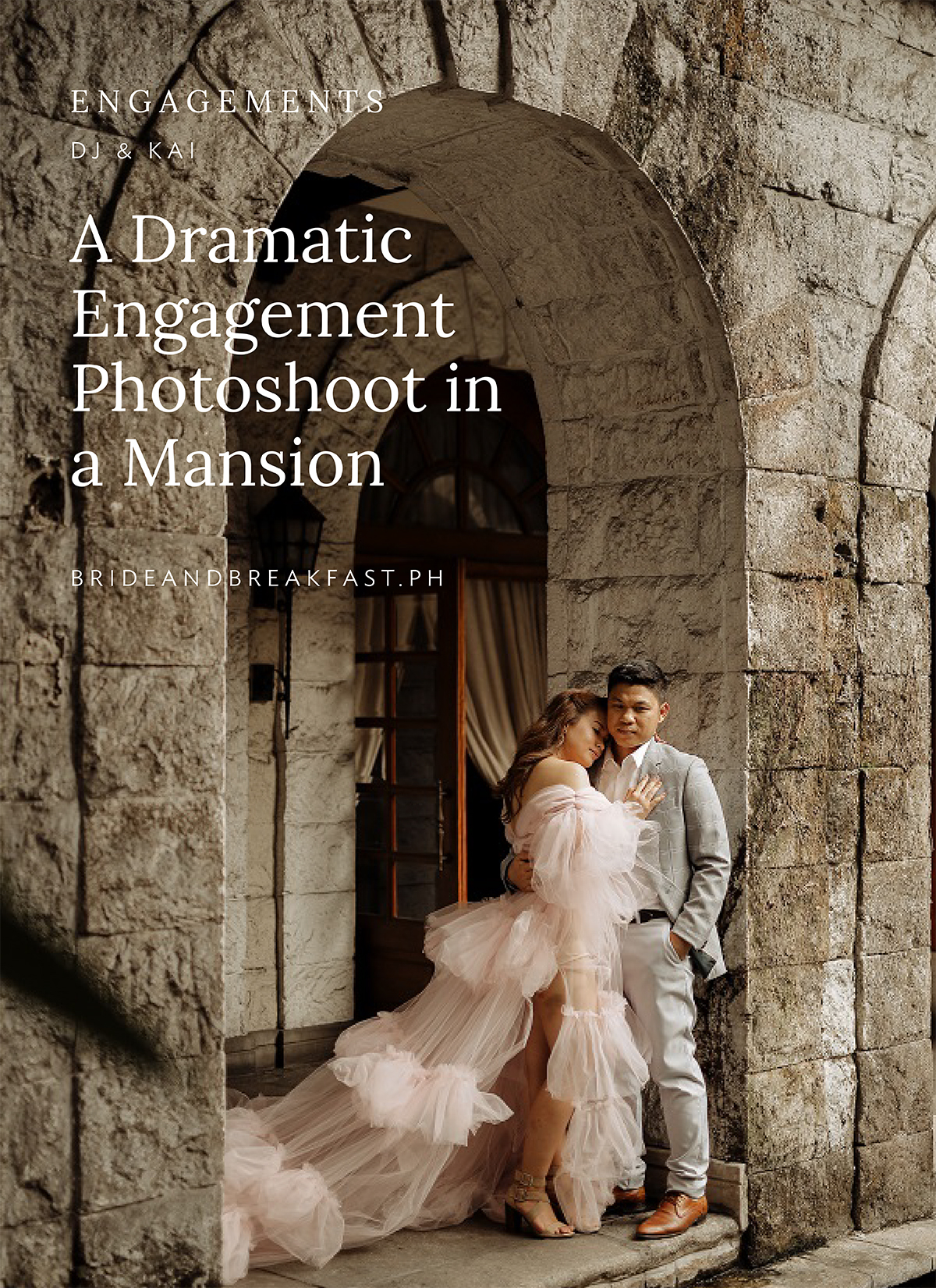 A Dramatic Engagement Photoshoot in a Mansion