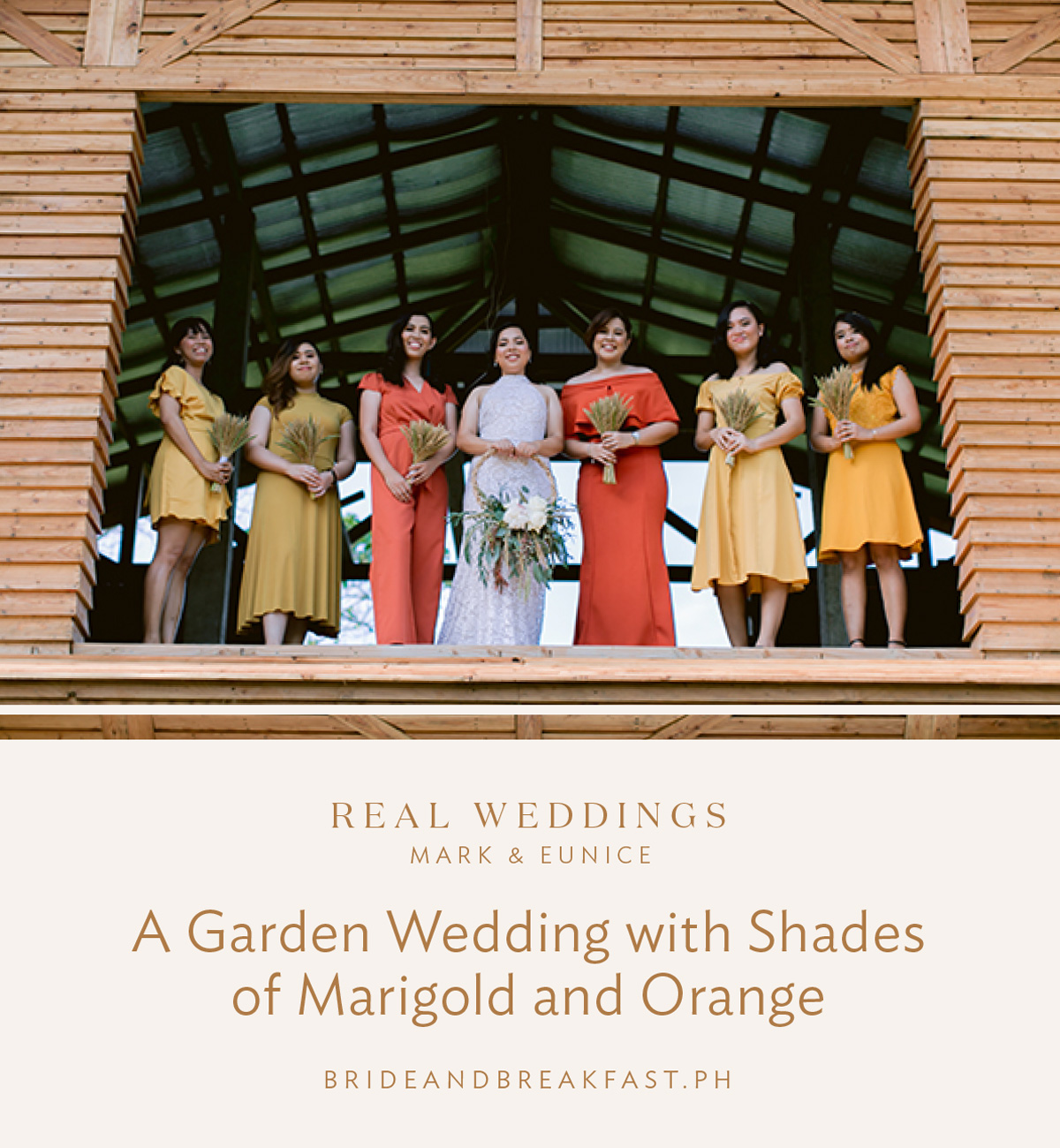A Garden Wedding with Shades of Marigold and Orange