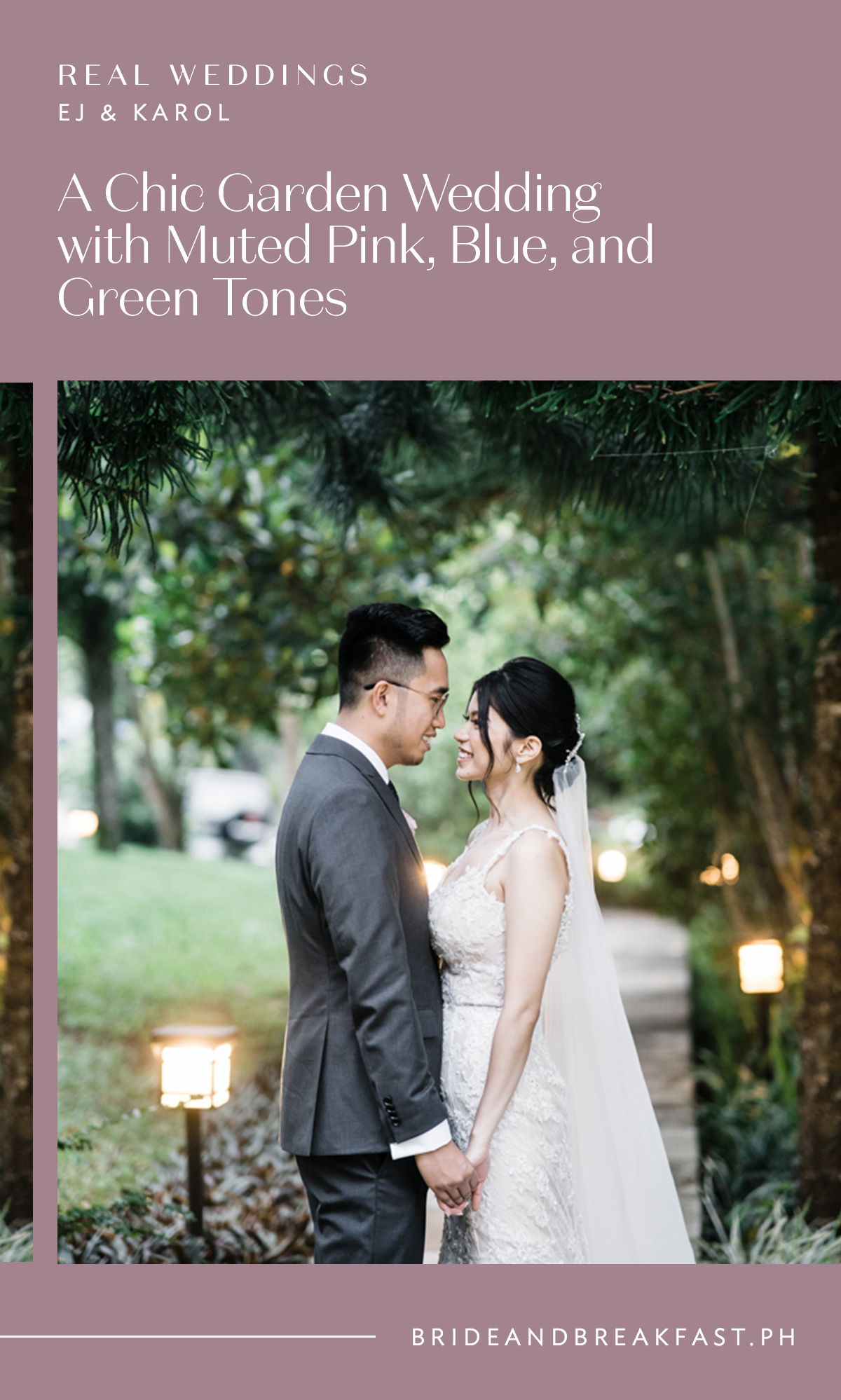 A Chic Garden Wedding with Muted Pink, Blue, and Green Tones
