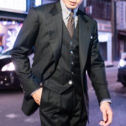 Charcoal Gray Suit in Pin Stripe Pattern