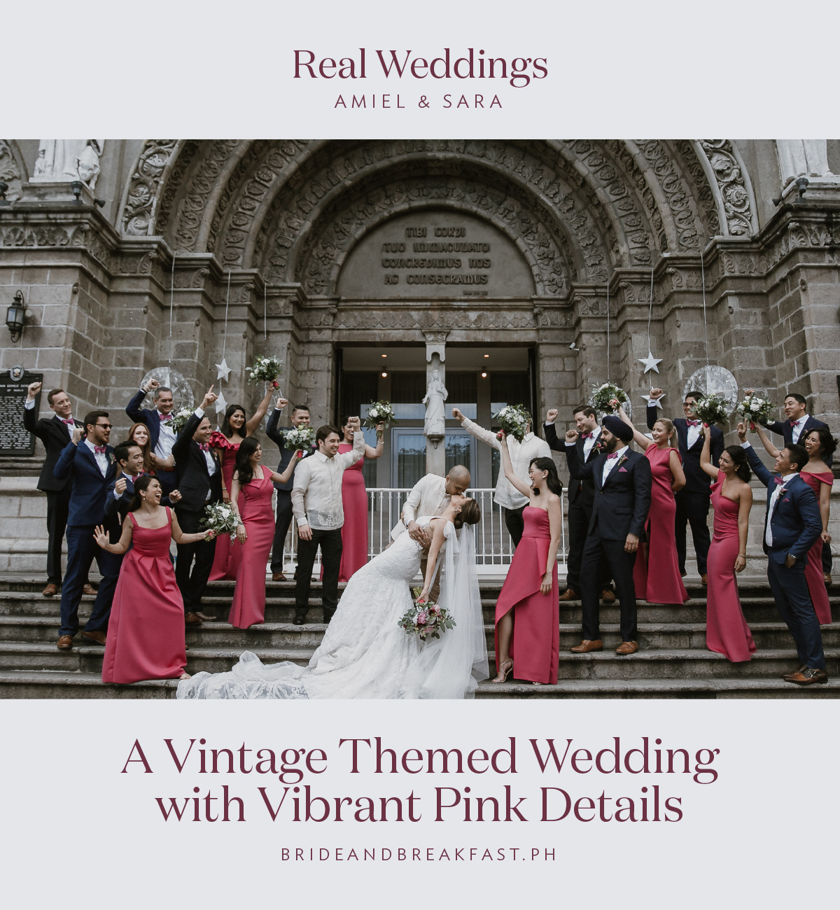 A Vintage Themed Wedding with Vibrant Pink Details