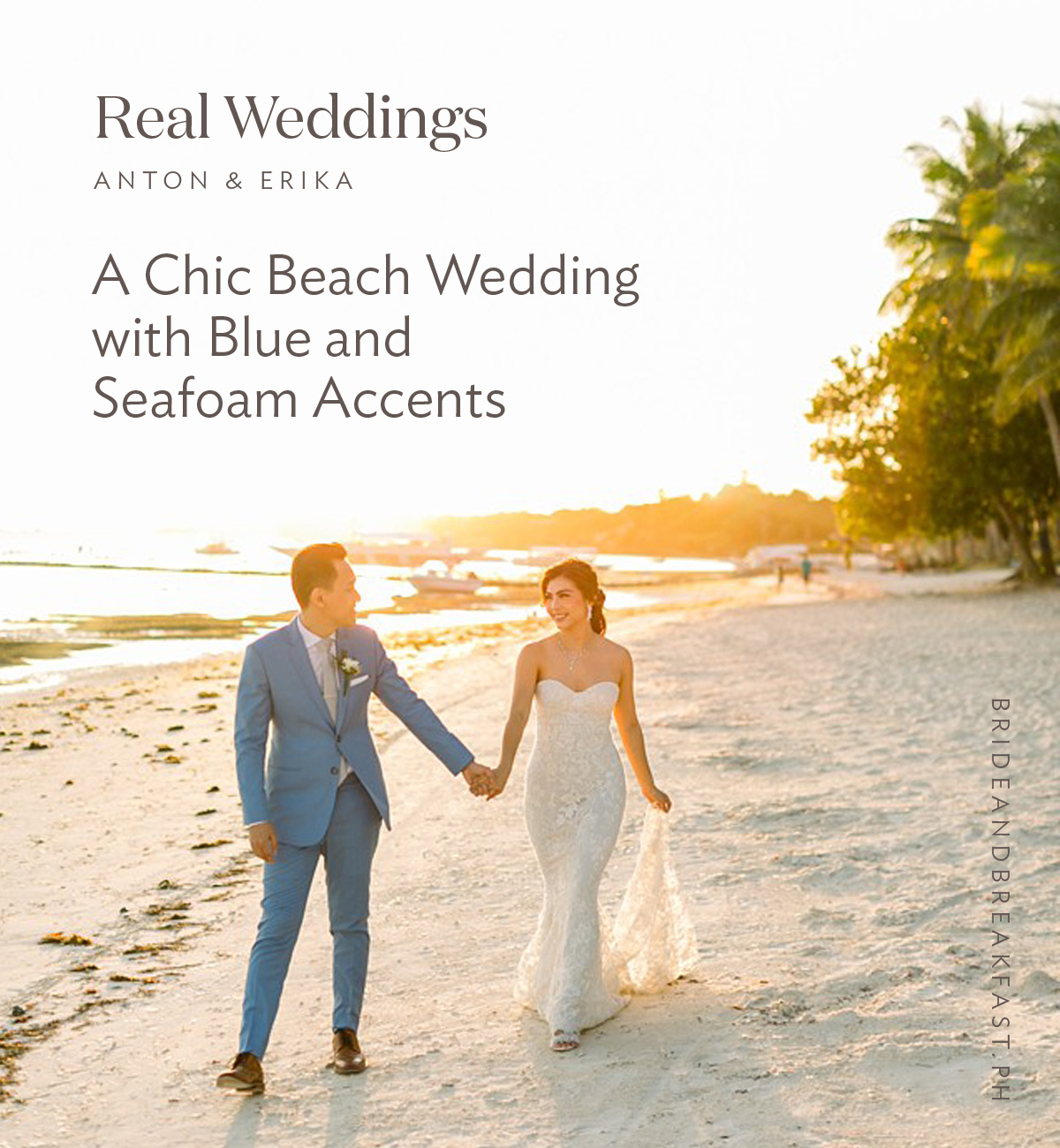 A Chic Beach Wedding with Blue and Seafoam Accents