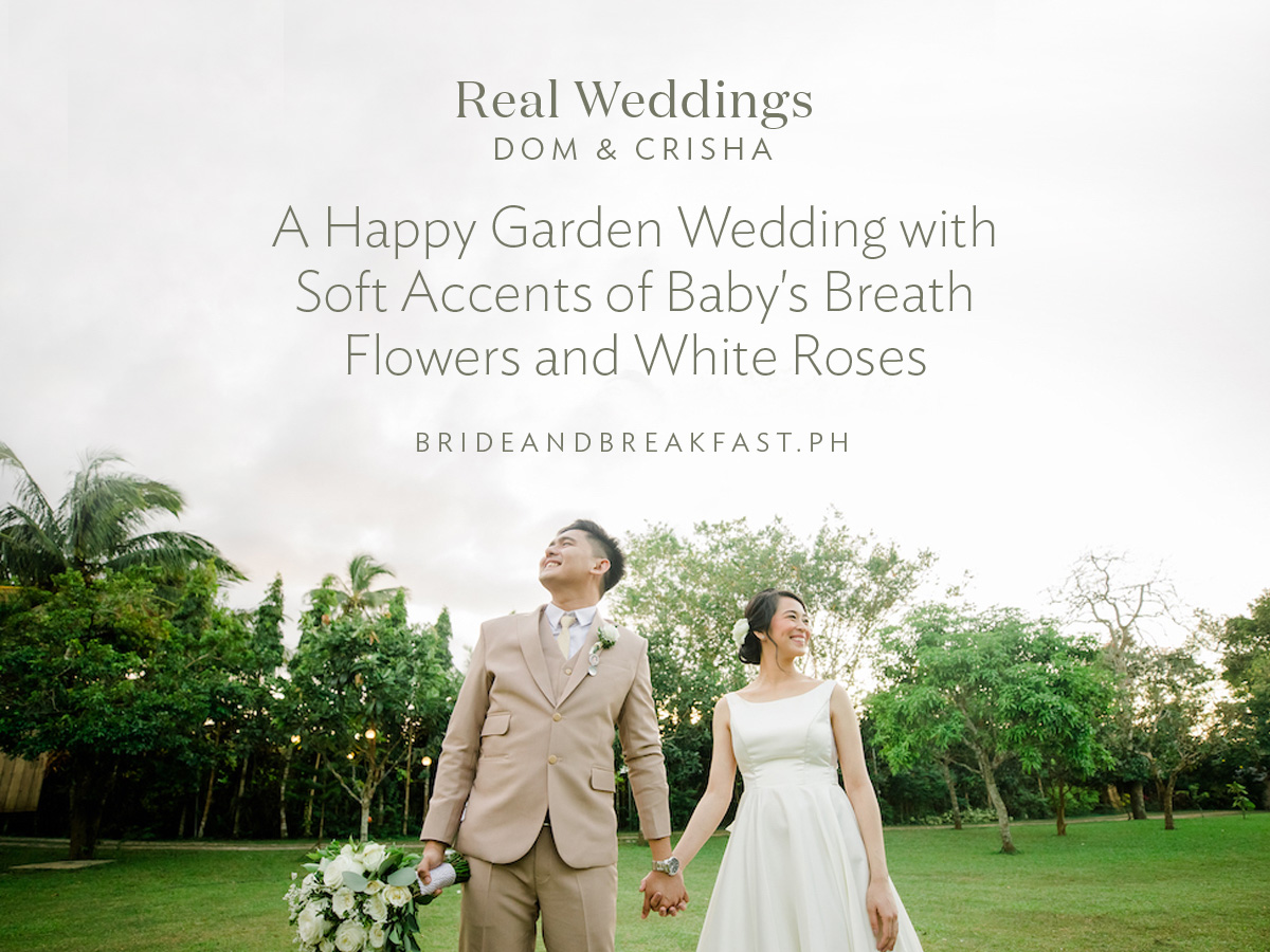 A Happy Garden Wedding with Soft Accents of Baby's Breath Flowers and White Roses 