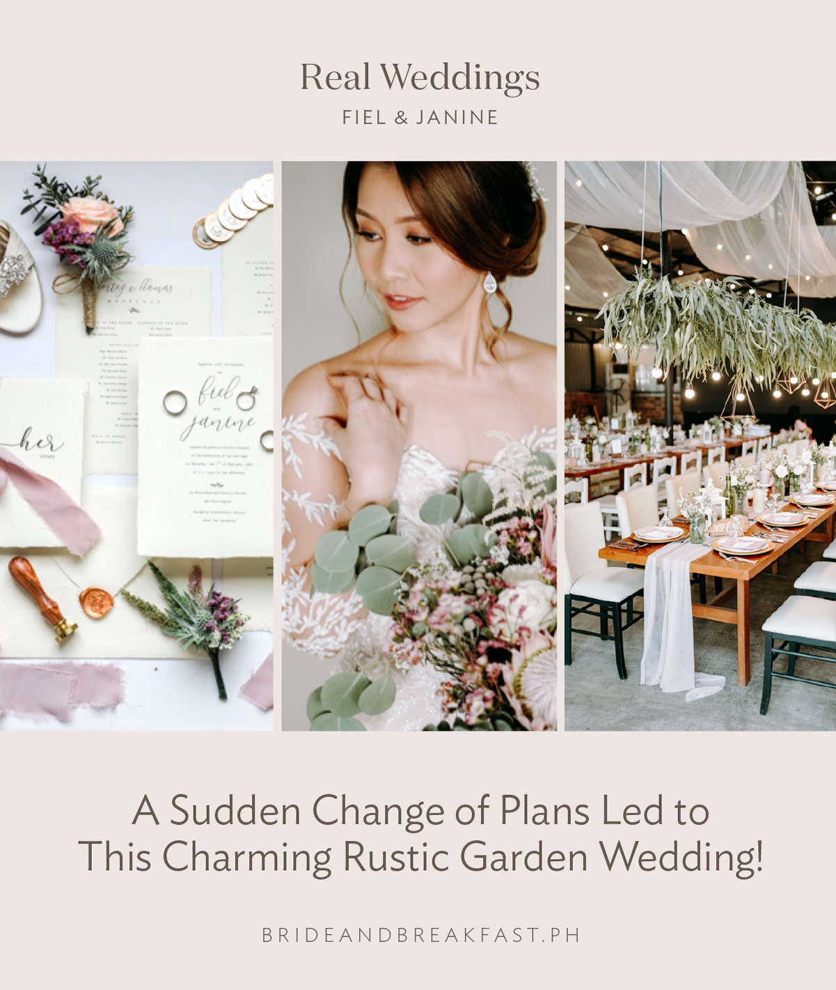 A Sudden Change of Plans Led to This Charming Rustic Garden Wedding!