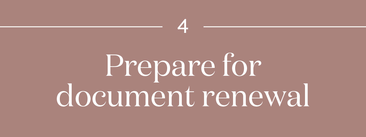Prepare for document renewal