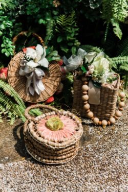 Create personalised clutches, handbags or baskets (based on your motif) your wedding party can use on the wedding day itself and re-use as a lovely remembrance of your big day.