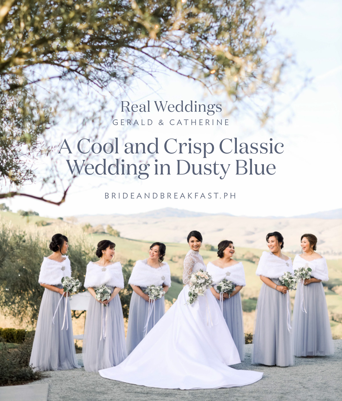 A Cool and Crisp Classic Wedding in Dusty Blue