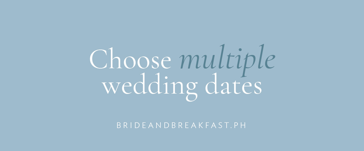 Choose multiple wedding dates