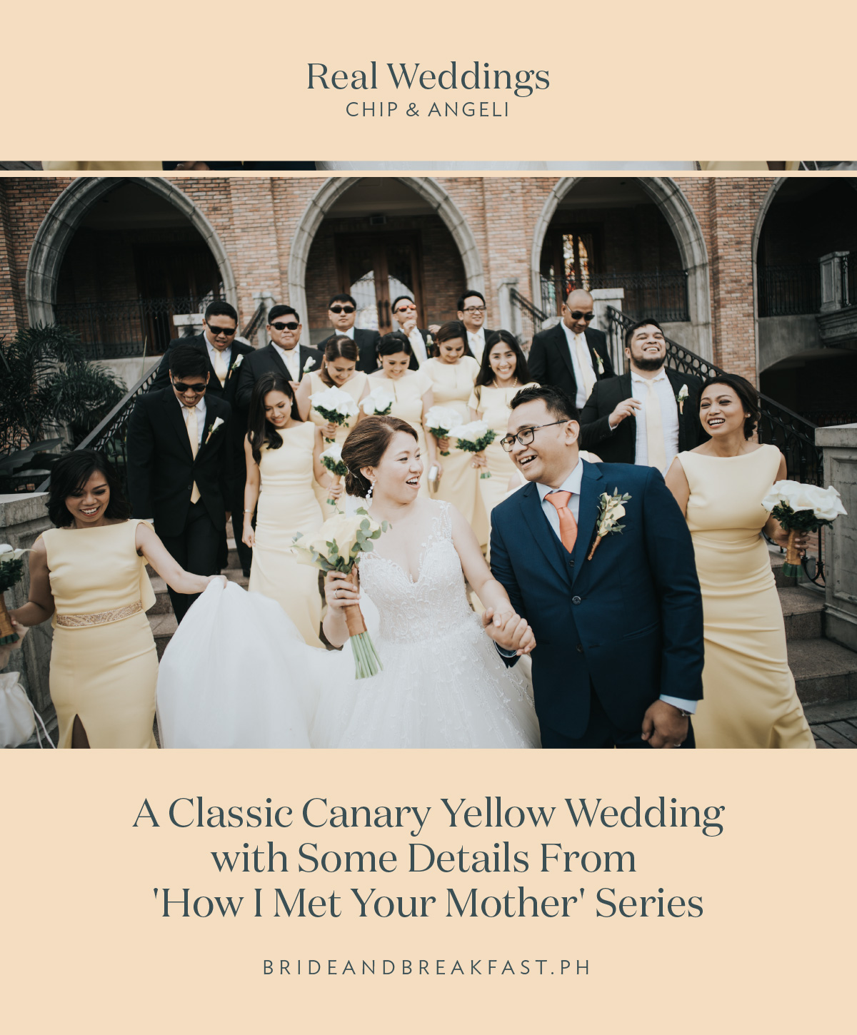 A Classic Canary Yellow Wedding with Some Details From 'How I Met Your Mother' Series