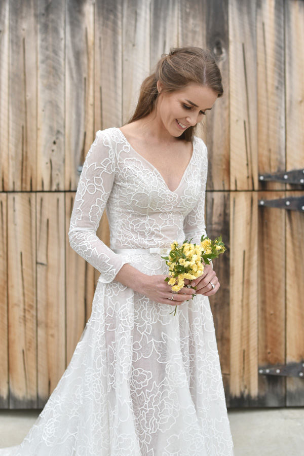 Long Sleeves Simple Style Wedding Gown Ivory Satin Sheath Wedding Dres –  SheerGirl