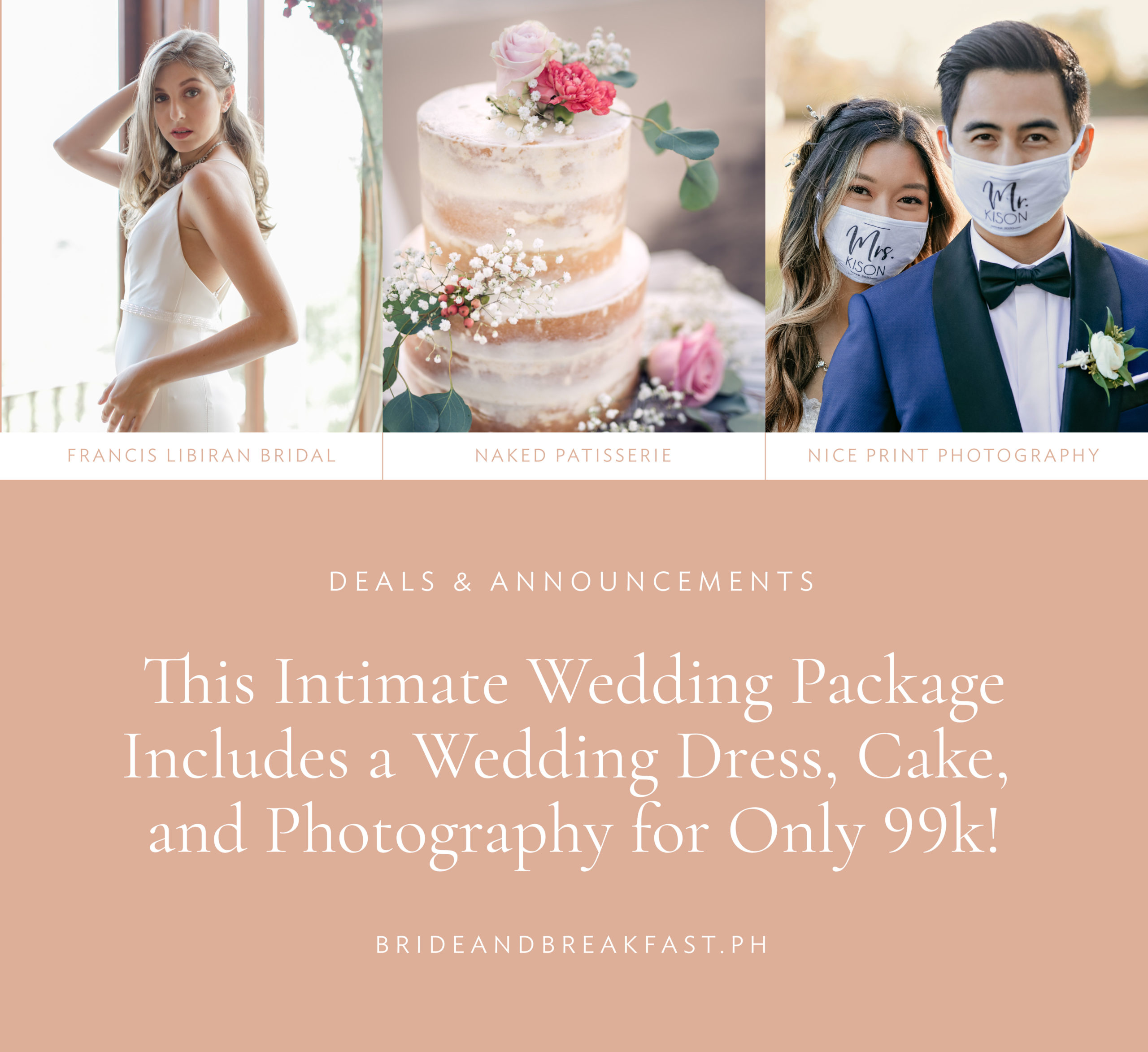 This Intimate Wedding Package Includes a Wedding Dress, Cake, and Photography for Only 99k!