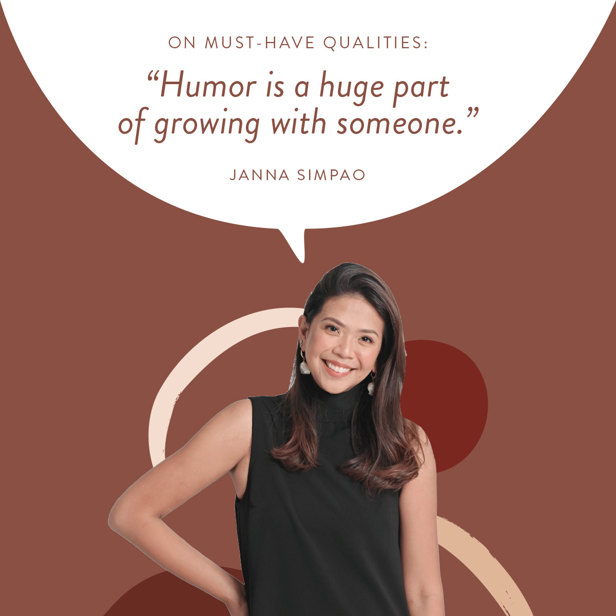 (Layout) On Must-Have Qualities:  "Humor is a huge part of growing old with someone." -Janna Simpao