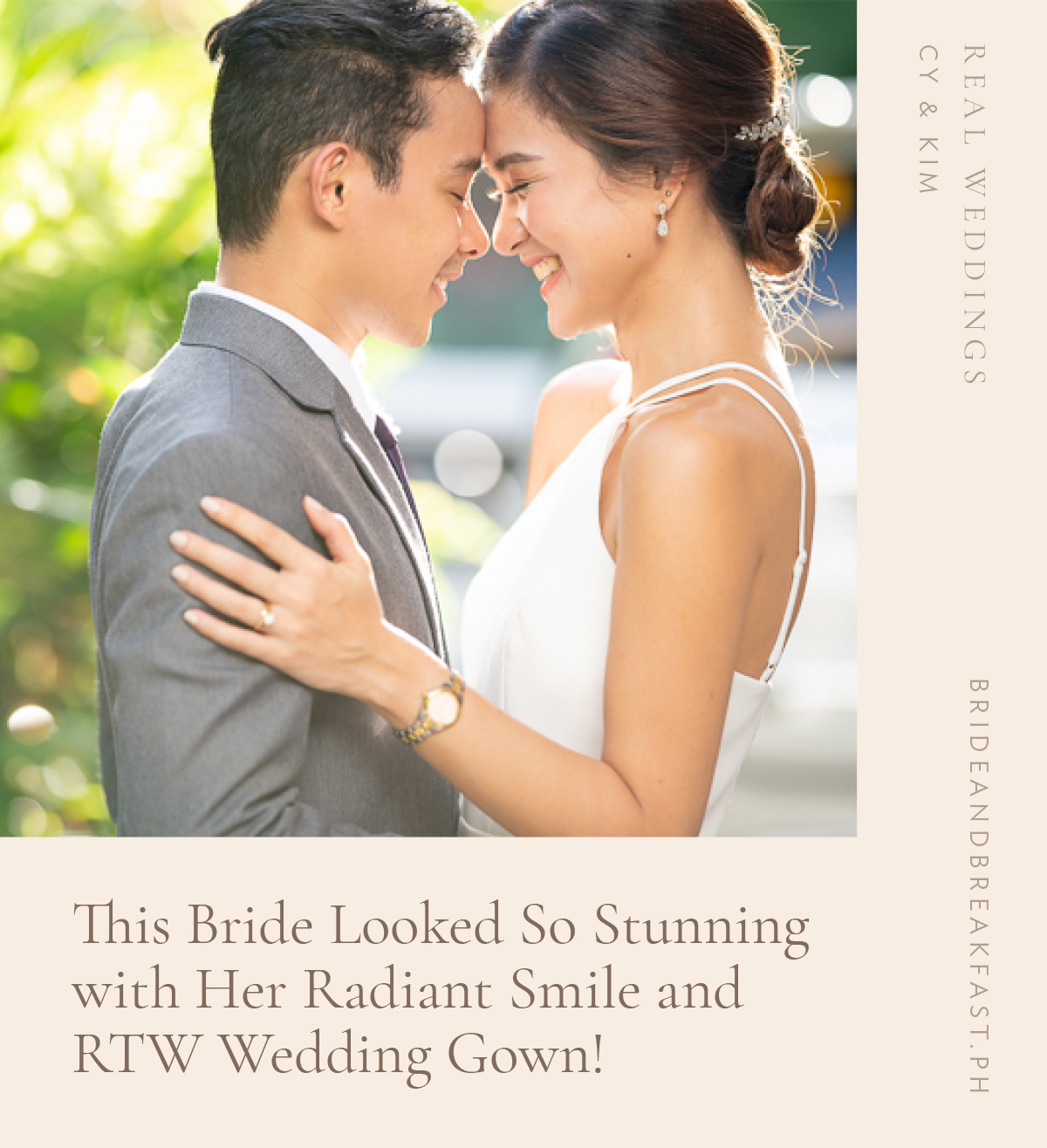 This Bride Looked So Stunning with Her Radiant Smile and RTW Wedding Gown!
