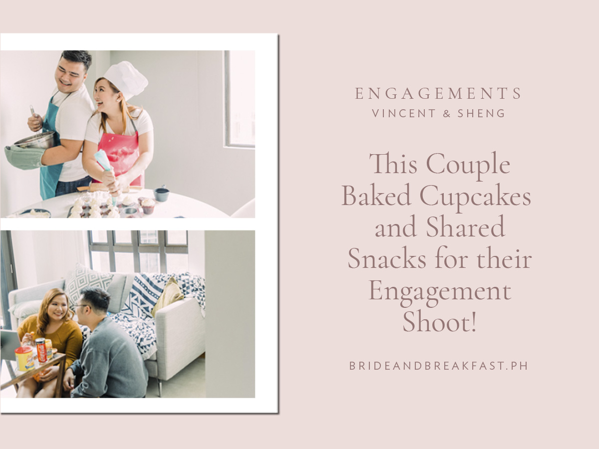This Couple Baked Cupcakes and Shared Snacks for their Engagement Shoot!