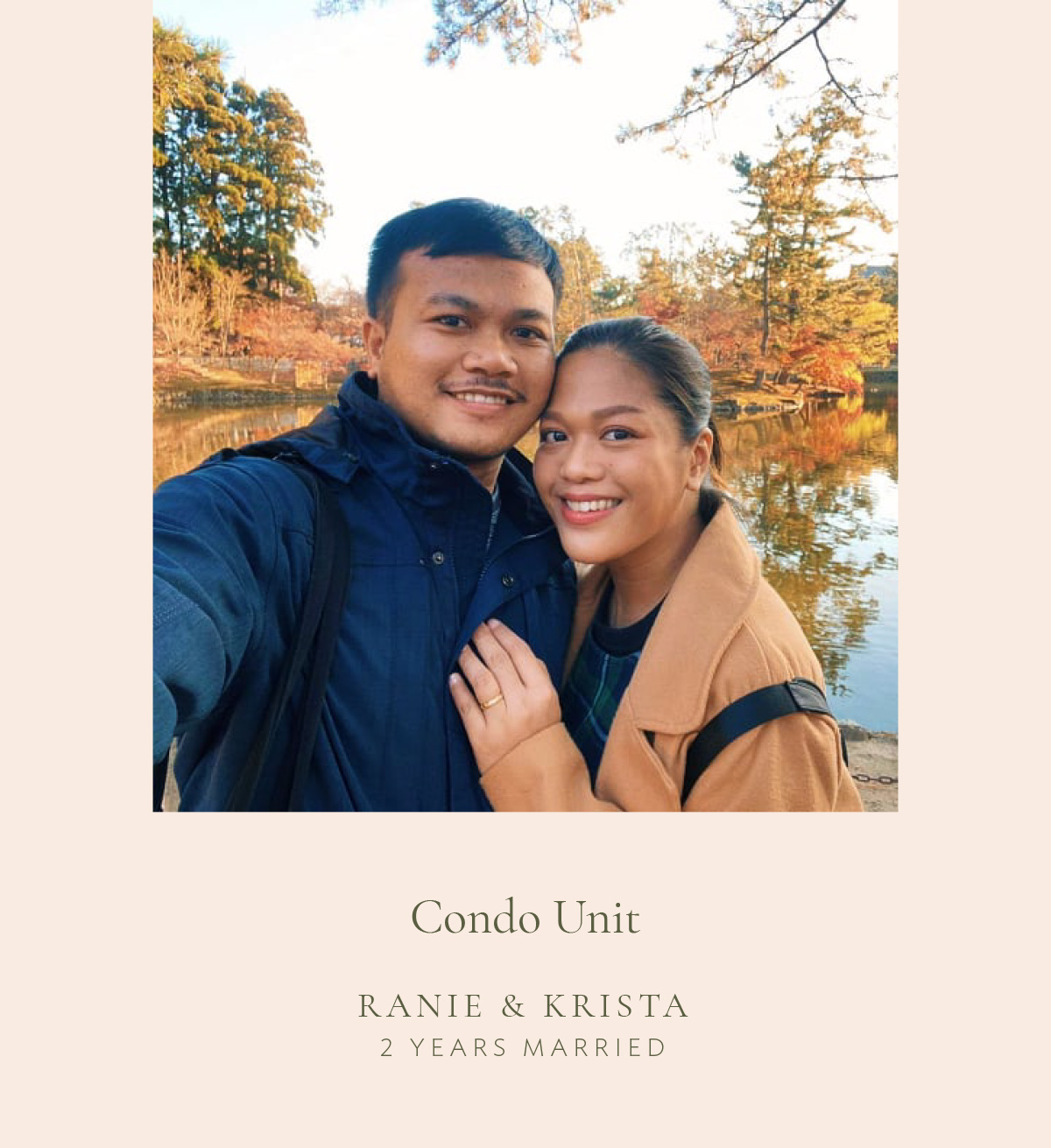 (Layout with photo) Condo Unit - Ranie and Krista, 2 years married