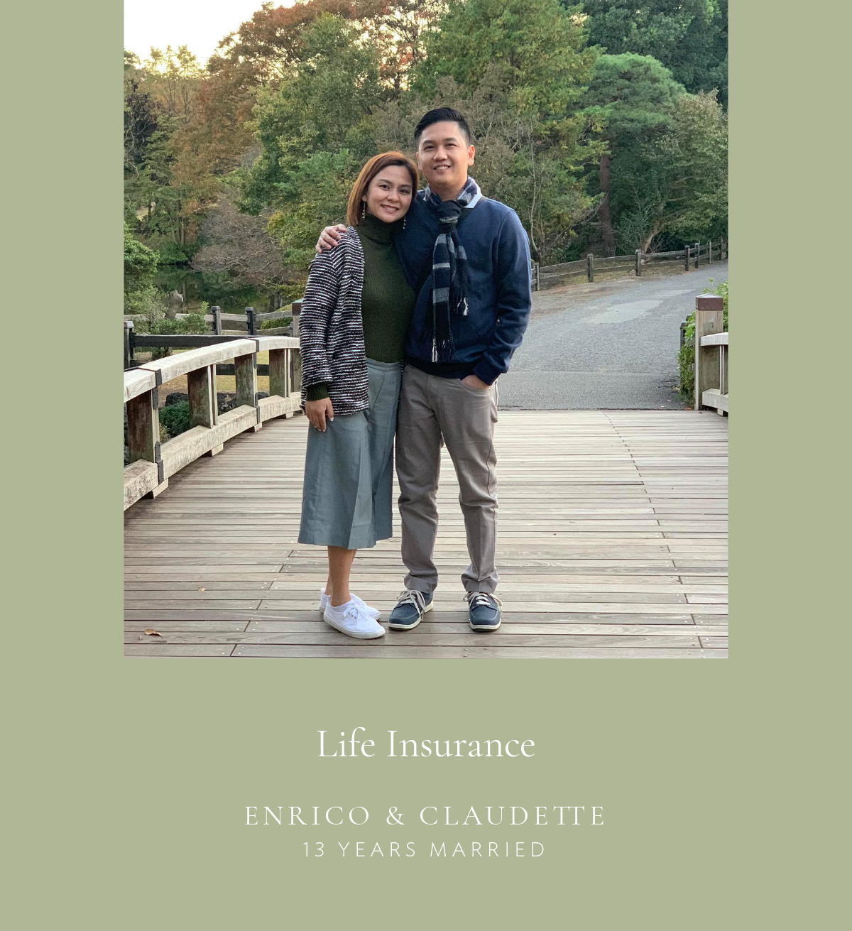 (Layout with photo) Life Insurance - Enrico and Claudette, 13 years married