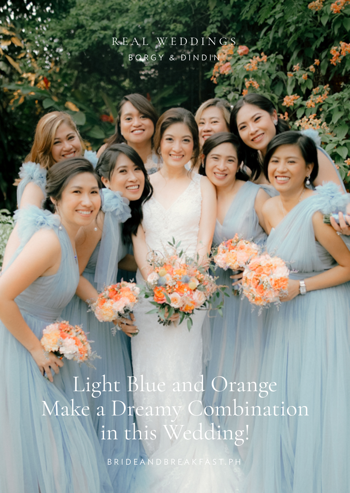 Light Blue and Orange Make a Dreamy Combination in this Wedding!